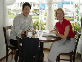 Jenny teaching class in Okinawa, Japan